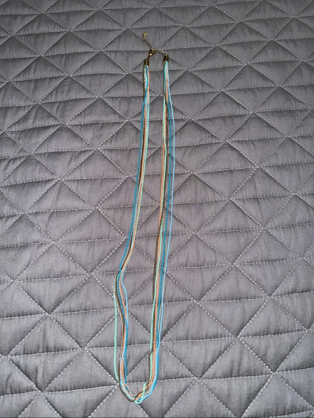Multi-Chain Turquoise and Gold Layered Necklace
